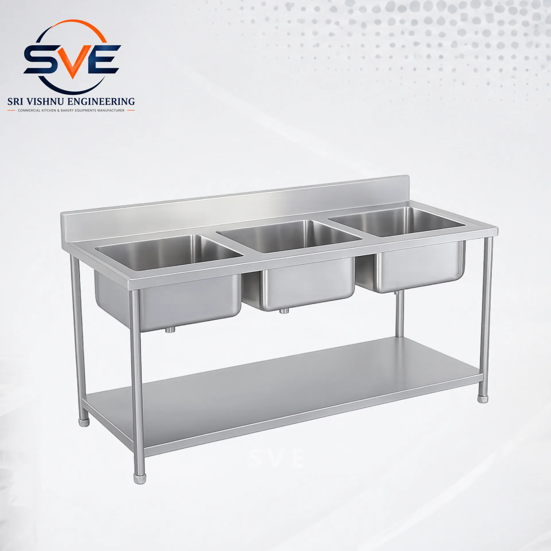 Three Sink Dish Wash Unit