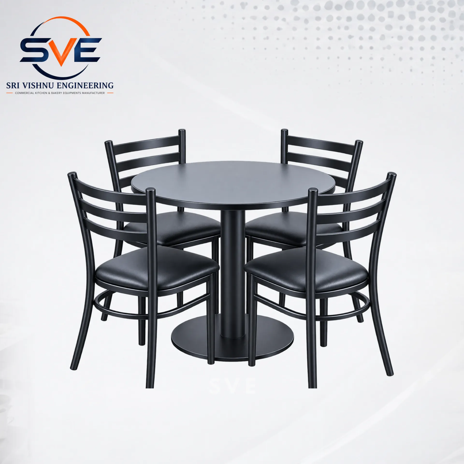 Restaurant Round Table Set - Black