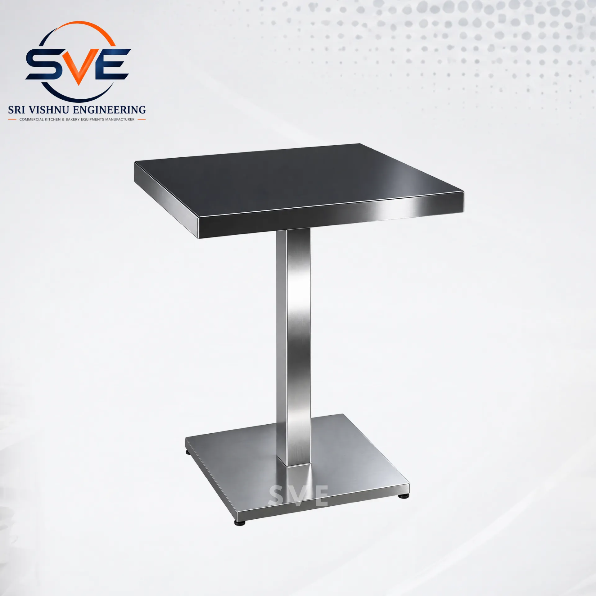 Square Pedestal Dining Table - Black
